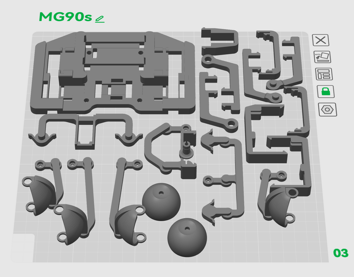 Eye Mechanism 3D Printed Parts