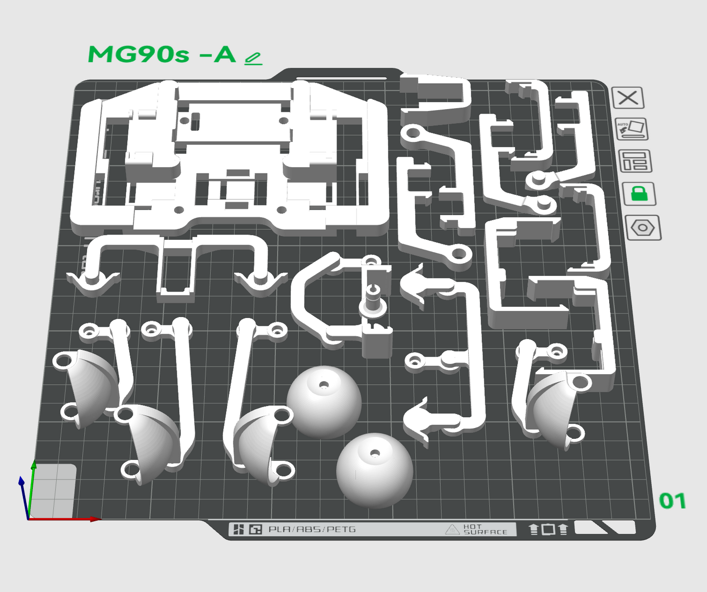 Eye Mechanism 3D Printed Parts