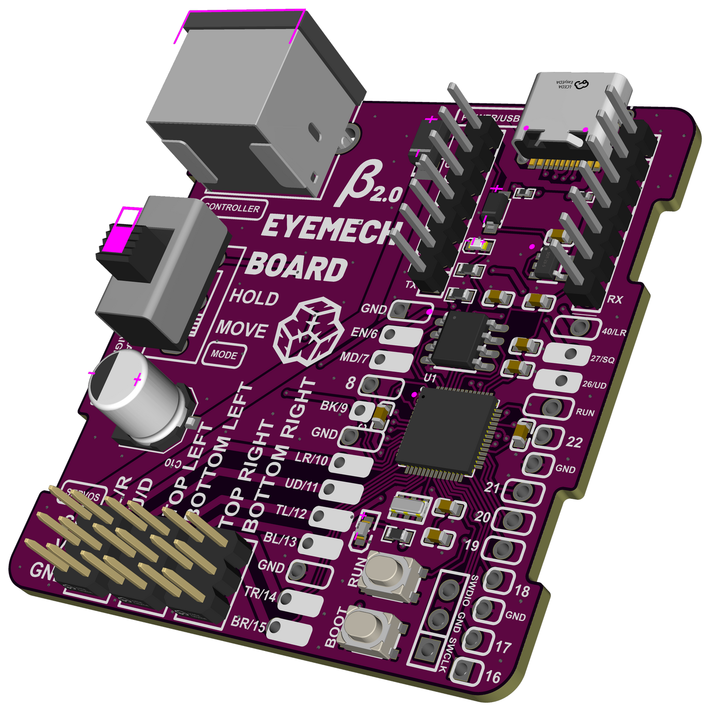 Eye Mechanism Controller Board - β2.0 (New Version, Compatible with Grove Vision AI Module V2)