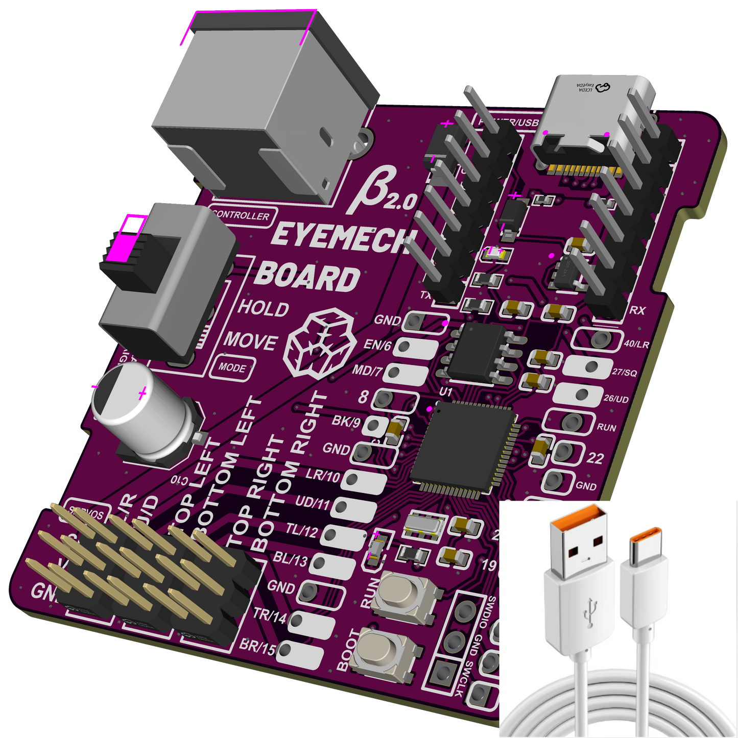 Eye Mechanism Controller Board - β2.0 (New Version, Compatible with Grove Vision AI Module V2)