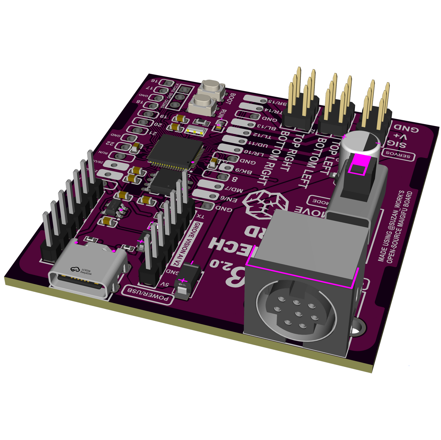 Eye Mechanism Controller Board - β2.0 (New Version, Compatible with Grove Vision AI Module V2)